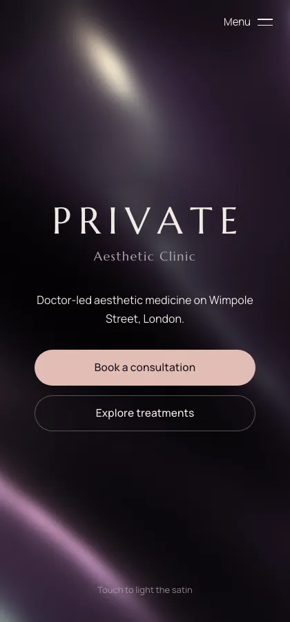 Nacre, a demo website for a aesthetic clinic business