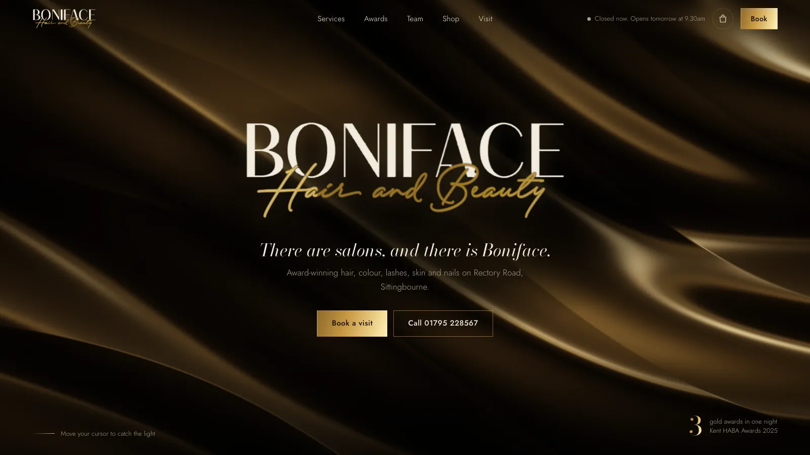 Gilded salon site with every price in one place desktop website screenshot